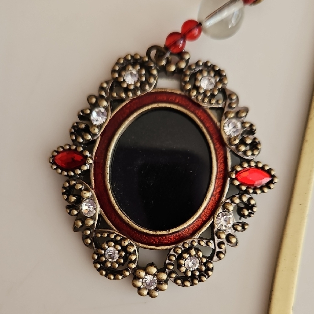 Vintage Jane Seymour Elegant Silver Red Metal Photo Frame Decorative Bookmark